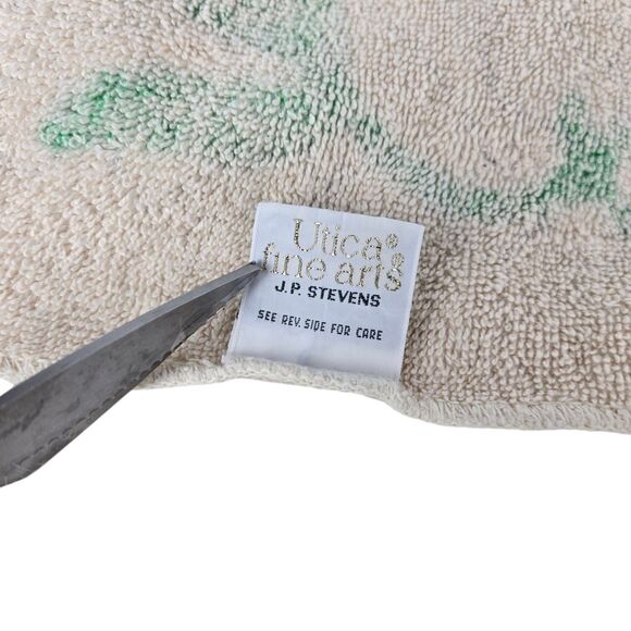 Lot 2 Vtg JP Stevens Utica Fine Arts Washcloth Flower Trellis Beige Multicolor - Picture 4 of 9